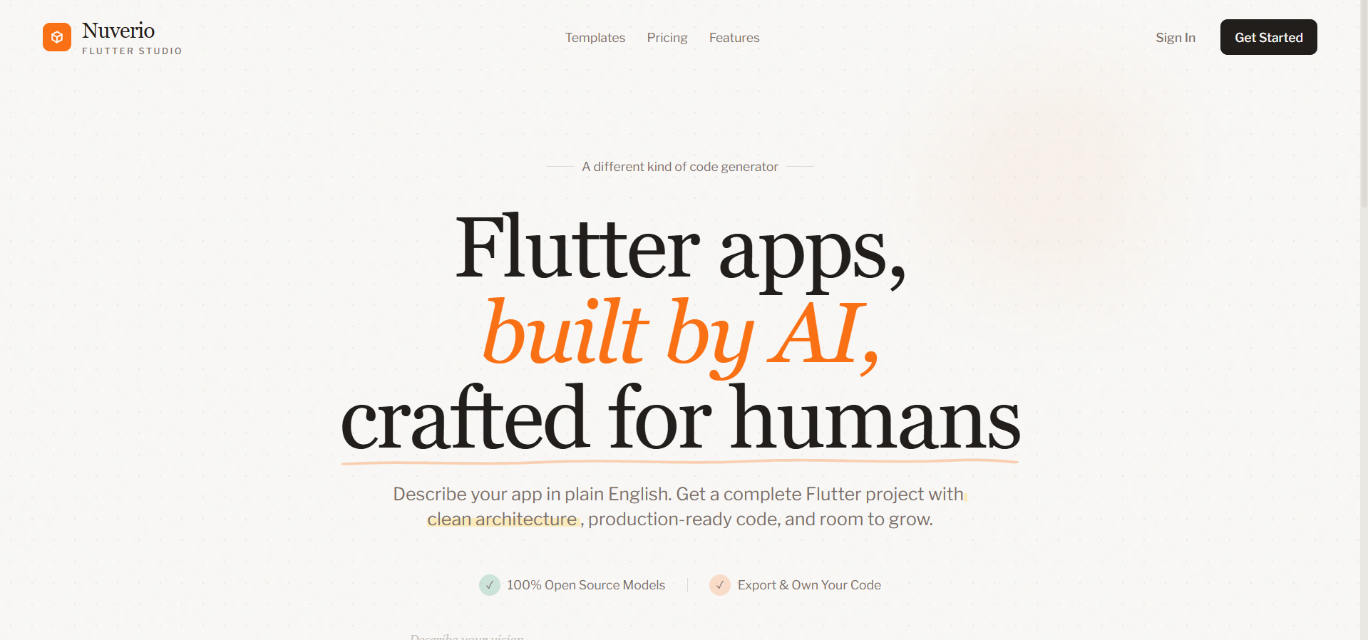 Nuverio – AI-Powered Flutter Code Generation Tool